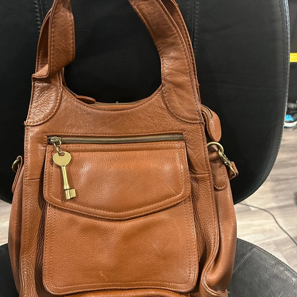 Fossil Tan Leather ShoulderCrossbody  Bag - Picture 2 of 10